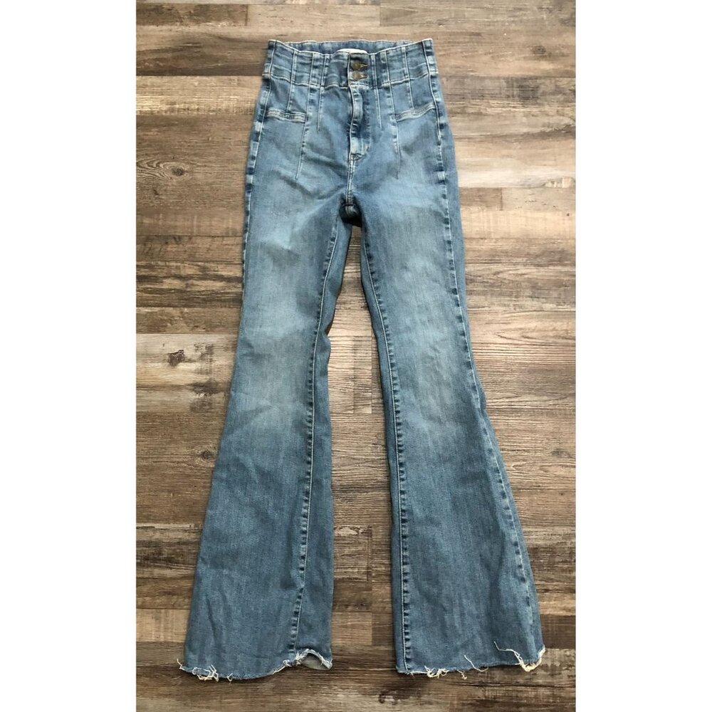Free People Light Blue High-Waist Flare Jeans